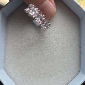 BP Silver and Pink Ring with Elegant Design